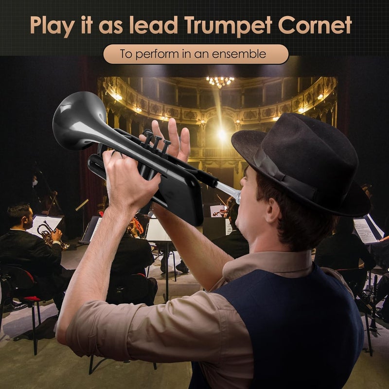 PAMPET SEA LION Professional Plastic C Trumpet Standard Trumpets Trumpet Set for Student Beginner C Trumpet Instrument Black - Image 4
